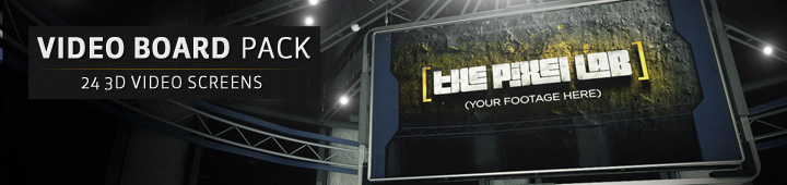 3D Video Board Pack Pixel Lab C4D Models
