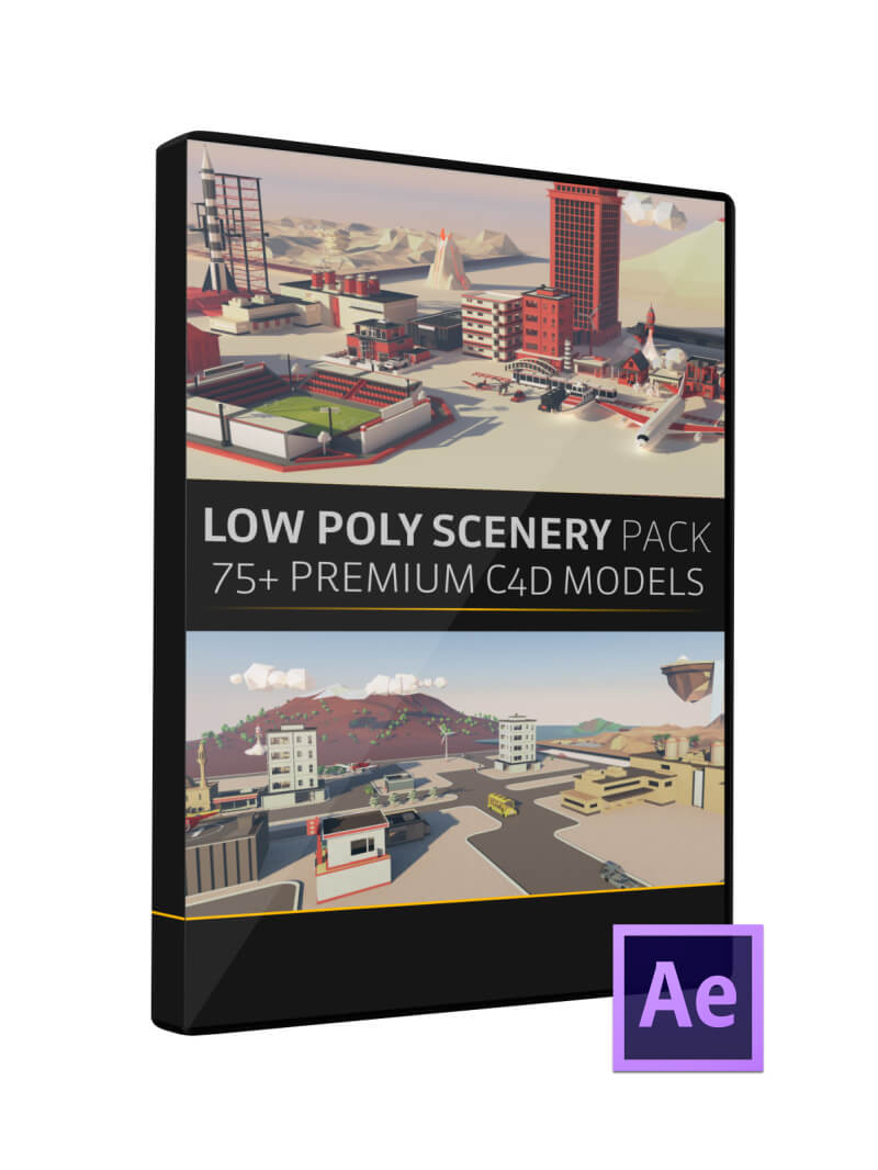 Low Poly Scenery Pack Element 3D CInema 4D Model 3D Pack