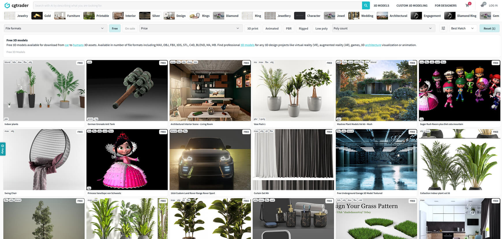 Free 3D Model Roundup CG Trader