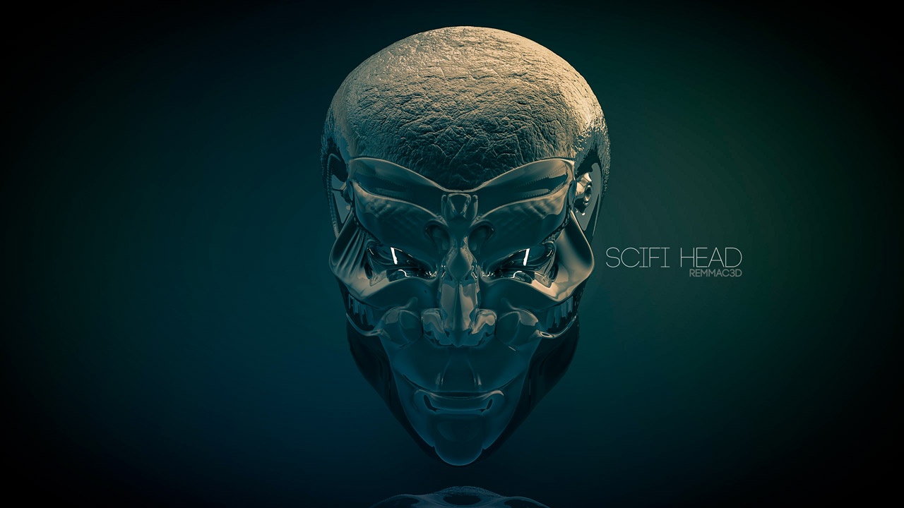 Free C4D Model Sci Fi Head Sculpt The Pixel Lab