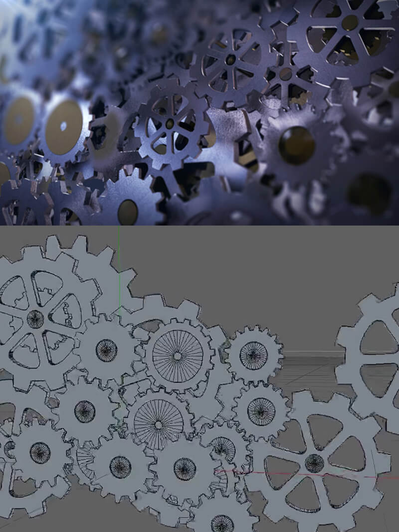 Free Cinema 4D 3D Gear Rig