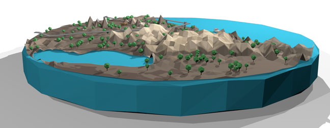 Low-Poly-Landscape-C4D-3D-Model