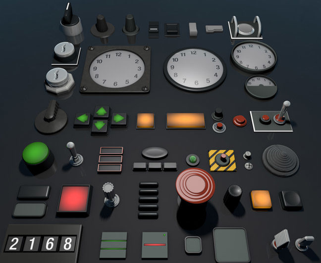 Free-C4D-3D-Model-Button-Kit-Knobs-Dials