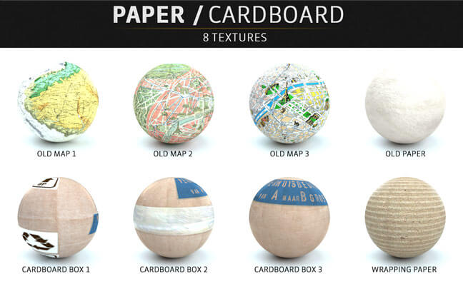C4D-Otoy-Octane-Render-Material-Textures-Pack-Paper-Cardboard