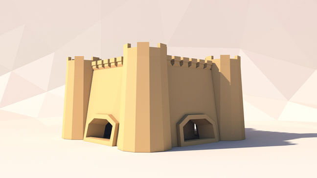 maxon-cinema4d-c4d-3d-model-low-poly-castle