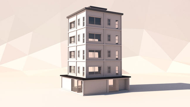maxon-cinema4d-c4d-3d-model-low-poly-highrise