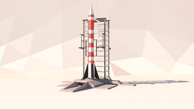 maxon-cinema4d-c4d-3d-model-low-poly-rocket-platform
