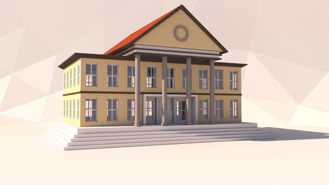 maxon-cinema4d-c4d-3d-model-low-poly-town-hall