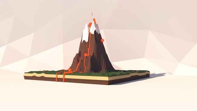maxon-cinema4d-c4d-3d-model-low-poly-volcano