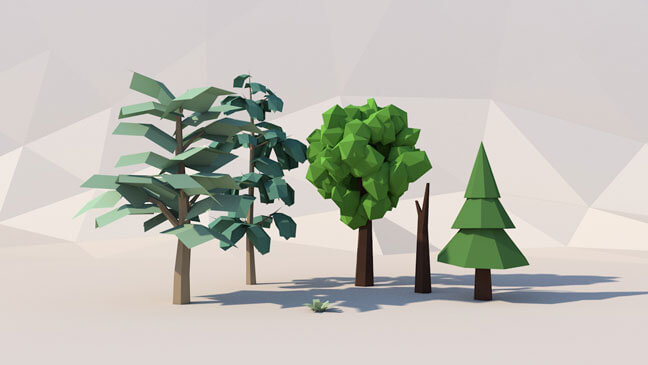 maxon-cinema4d-c4d-3d-model-low-poly-tree-and-grass