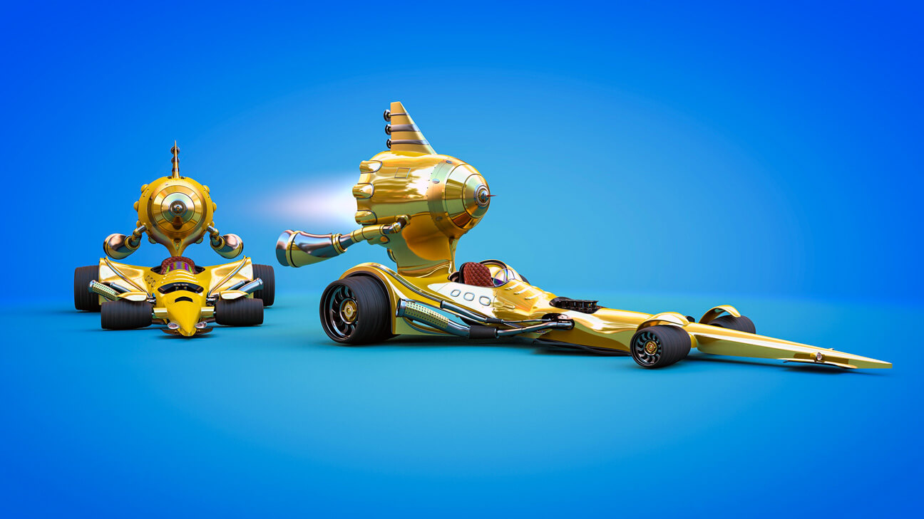 Free C4D 3D Model: Cartoon Race Car - The Pixel Lab