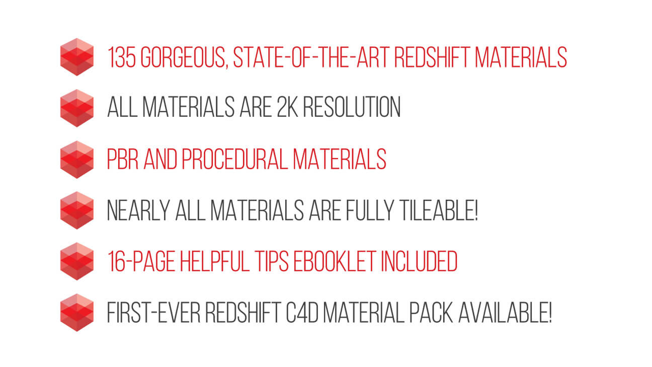 thepixellab - redshift c4d material pack thepixellab - redshift c4d material pack