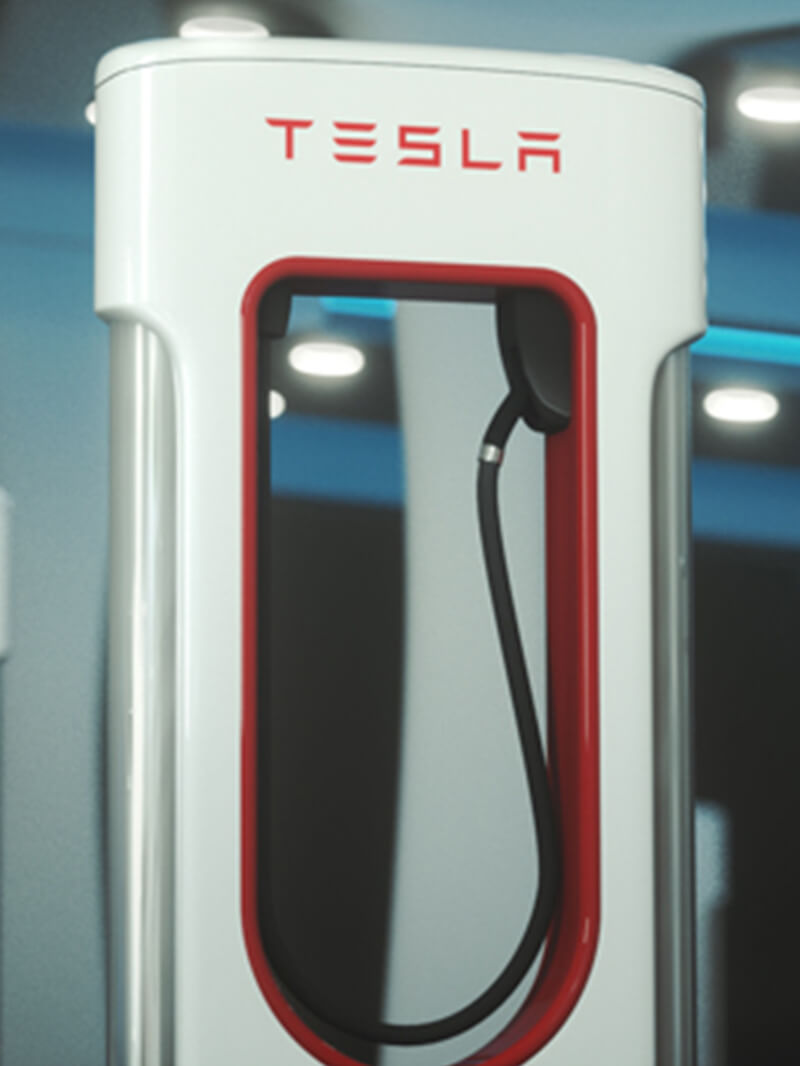 Free Cinema 4D 3D Model Tesla Electric Station Pump
