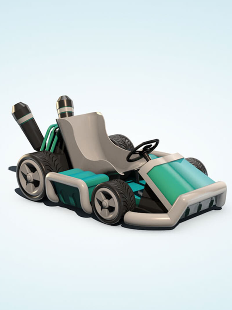 Free Cinema 4D 3D Model Go Cart Kart