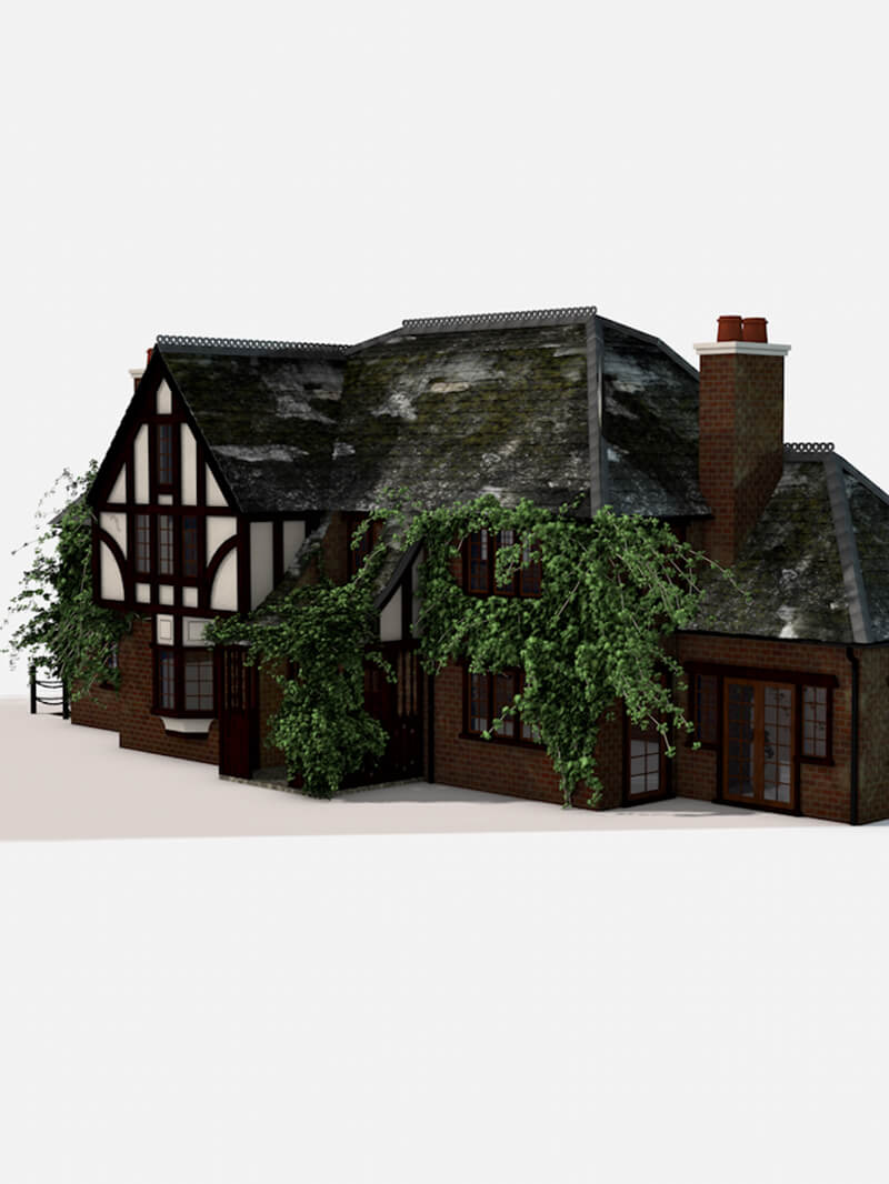 Free Cinema 4D 3D Model Cottage House