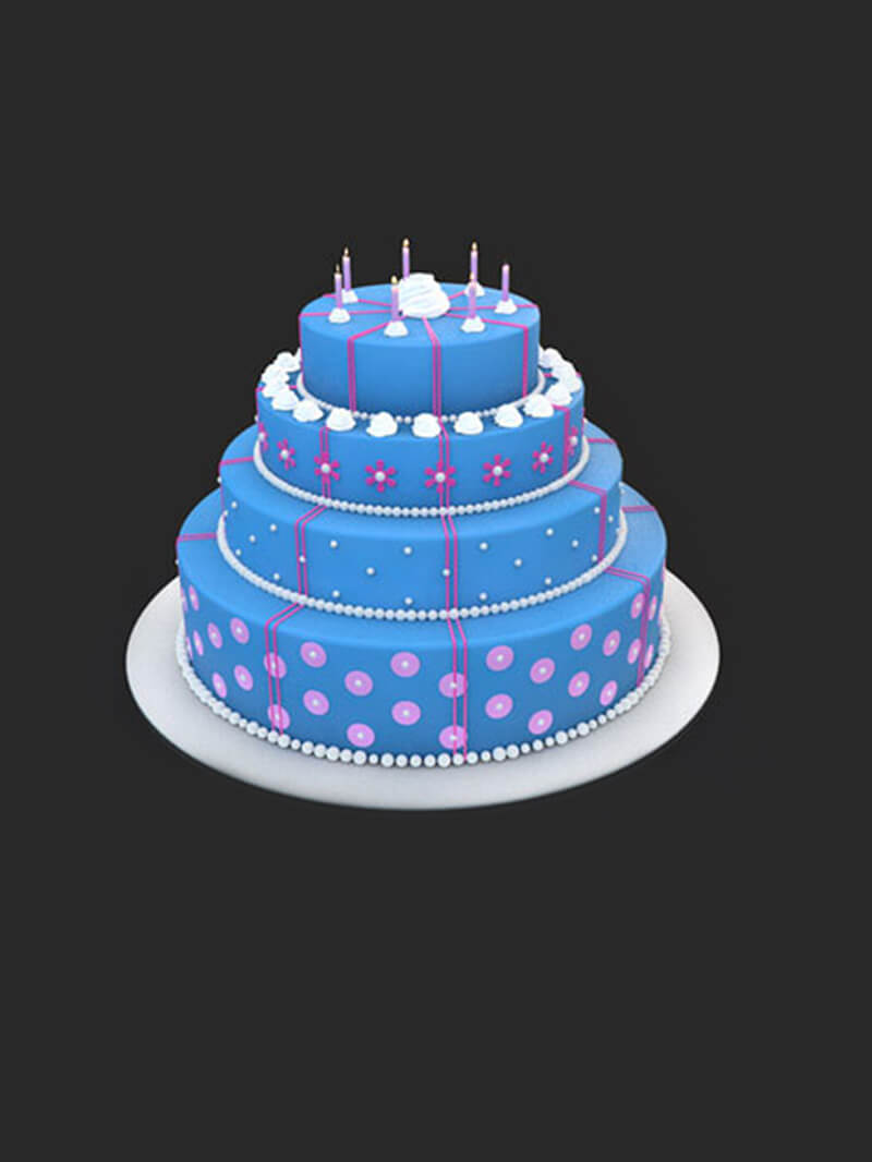 Free cinema 4d 3d birthday cake model