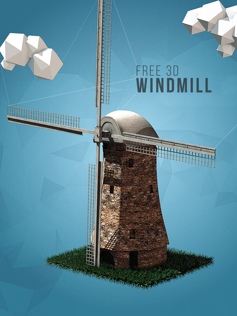 C4D Maxon 3D windmill model