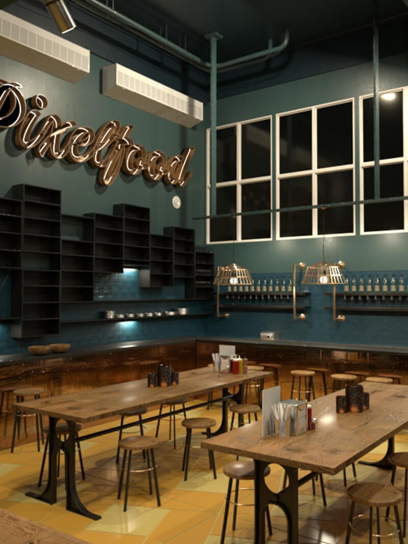 Free Cinema 4D 3D Model Restaurant Arnold
