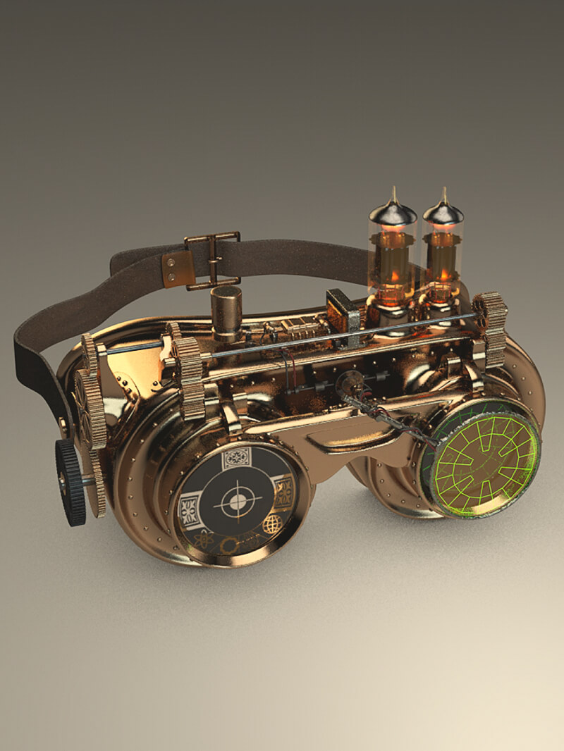 Free Cinema 4D 3D Model Steampunk Goggles
