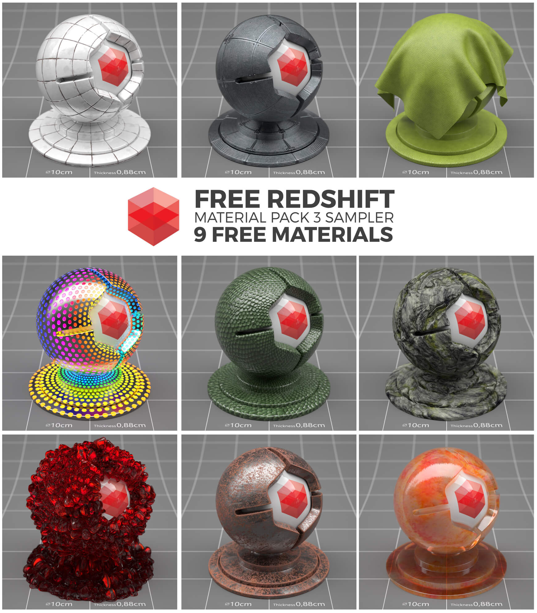 redshift c4d material pack