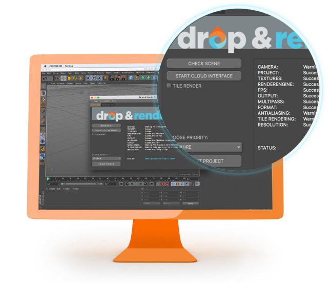 Drop and Render Cinema 4D Render Farm Plugin GPU