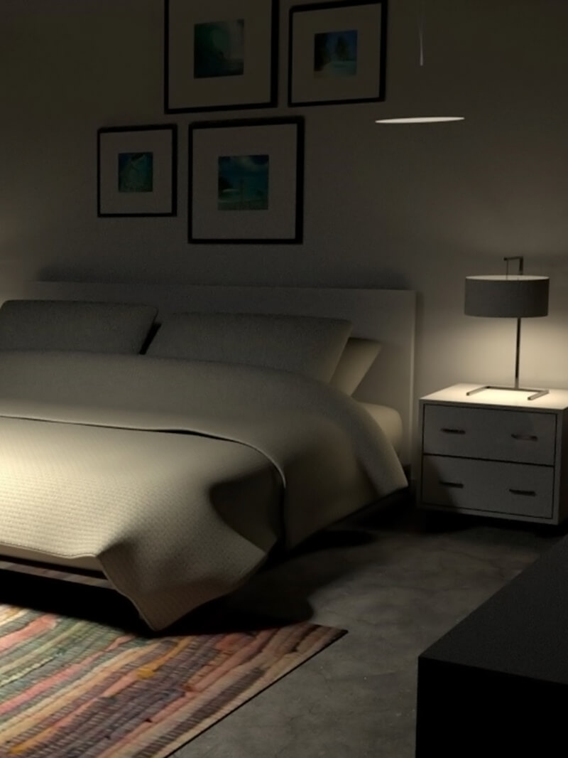 Free Cinema 4D 3D Model Arnold Interior Room Scene Bedroom