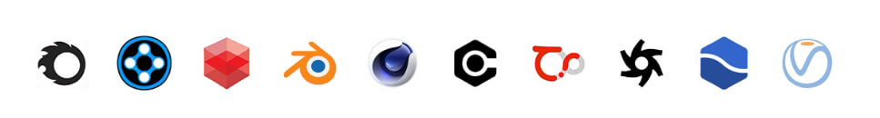 Logos GPU Cinema 4D Render Engine Render Farm Drop and Render
