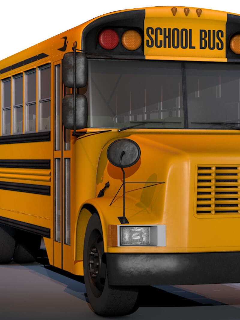 Free Cinema 4D 3D School Bus Vehicle Model