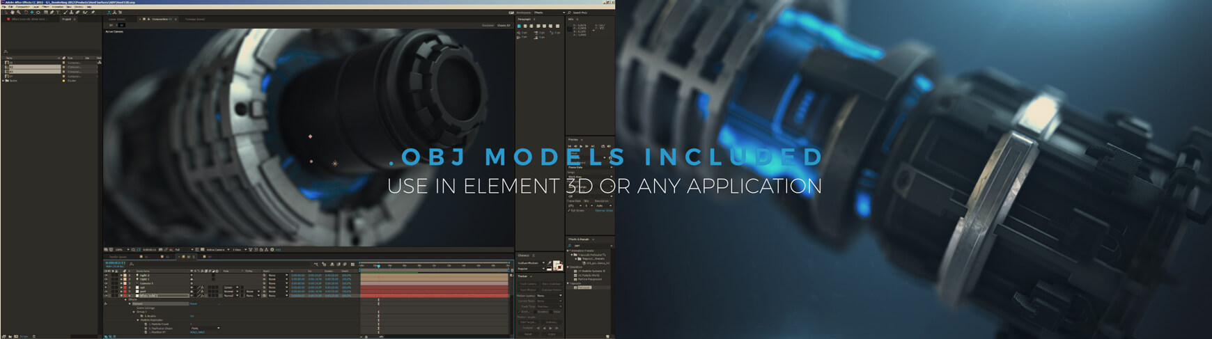 Hard Surfaces Pack for Cinema 4D Octane Kitbash