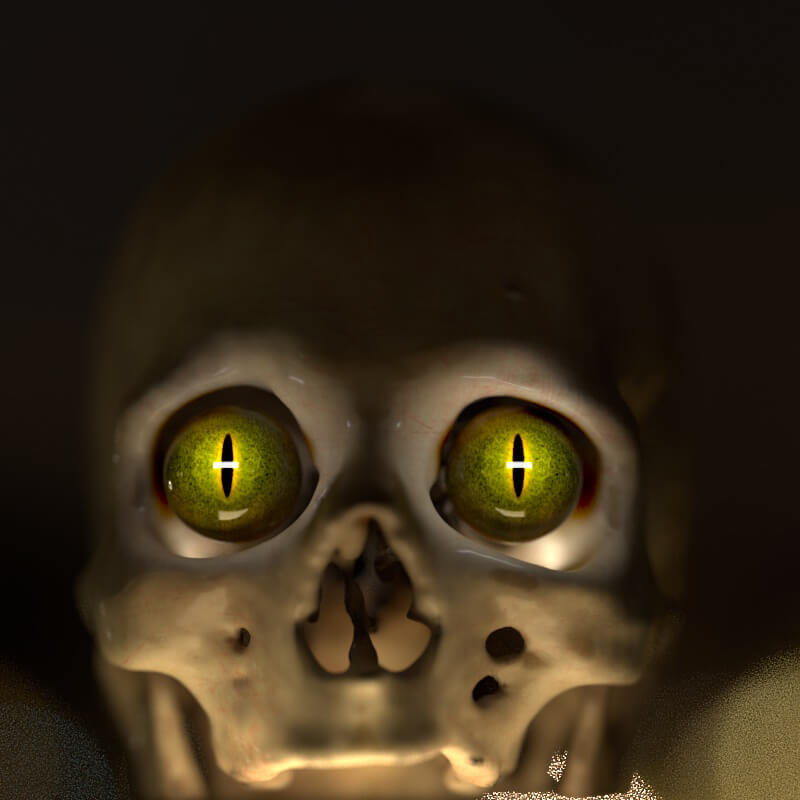 Free Cinema 4D 3D Model Spooky Halloween Skull