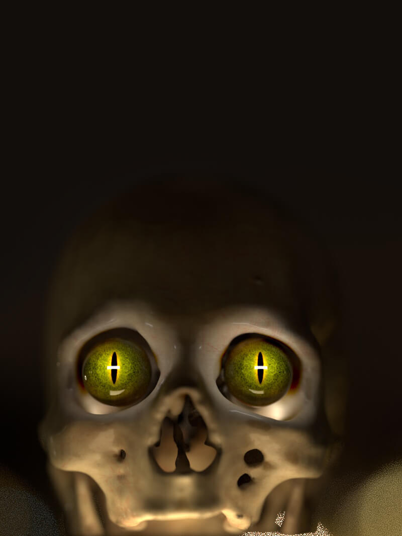 Free Cinema 4D 3D Model Spooky Halloween Skull