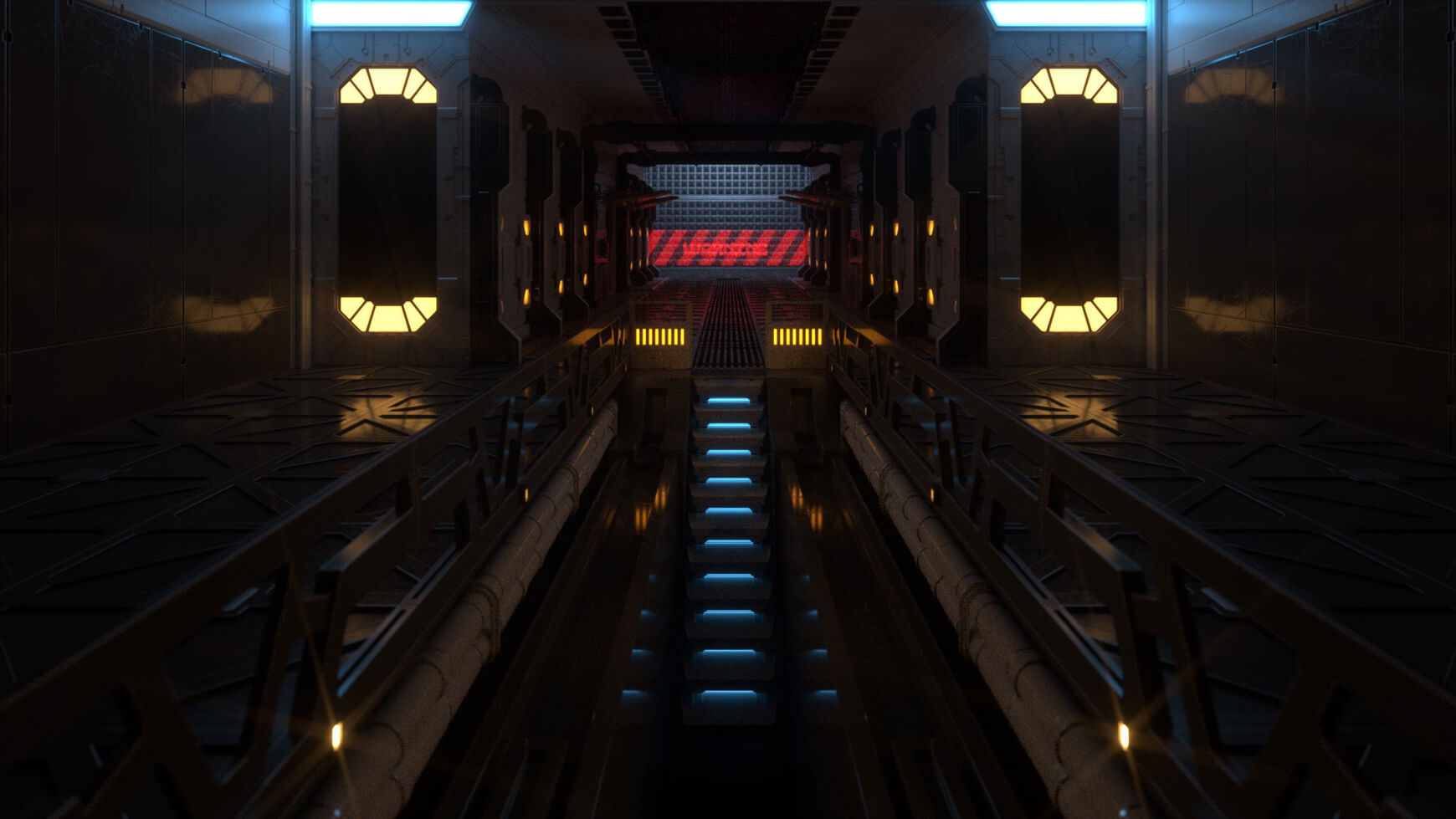 Hard Surfaces Pack for Octane Cinema 4D Server Room Scene