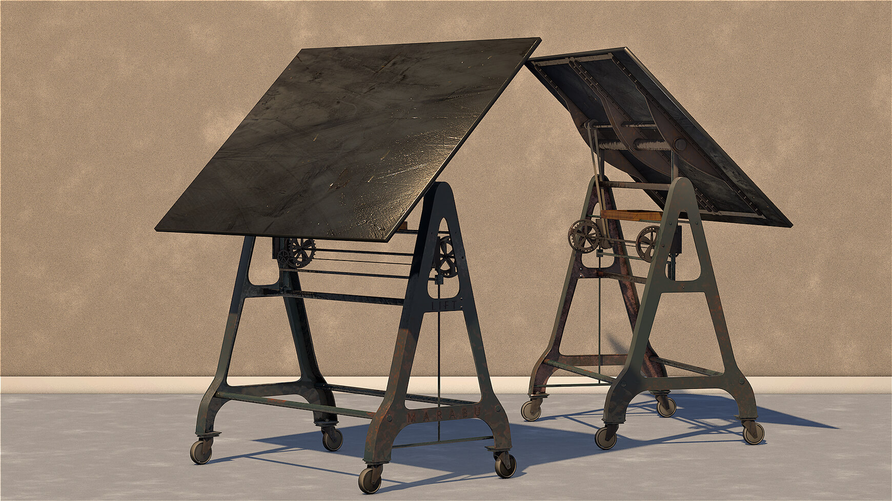 Free Cinema 4D 3D Model Architectural Drafting Drawing Board