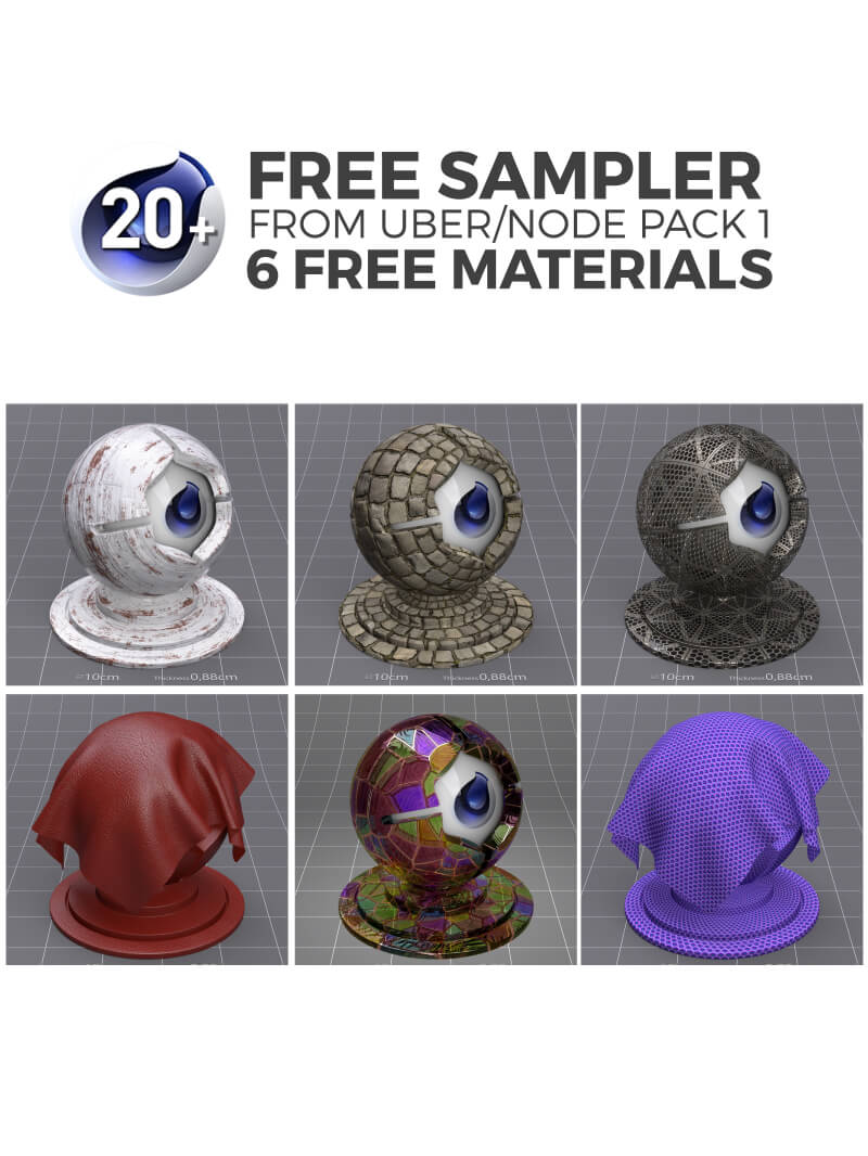 Cinema 4D R20 Uber Node Material Pack 2