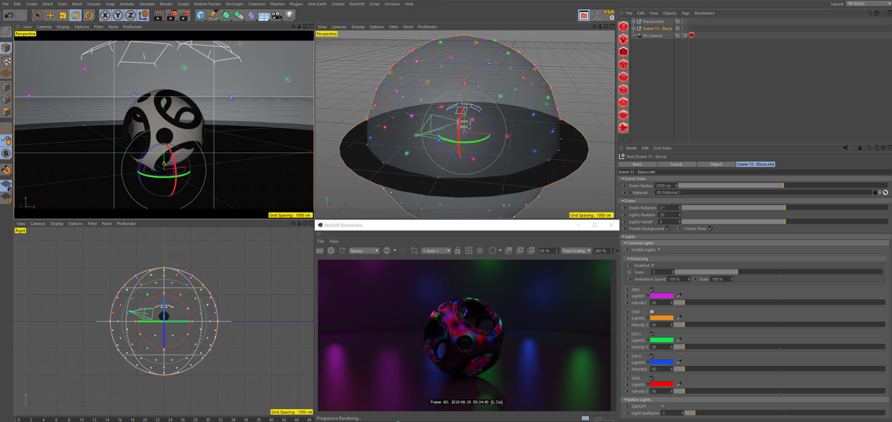 Redshift Cinema 4D Lighting Essentials Disco Studio Scene