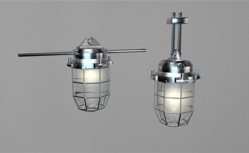 Free Cinema 4D 3D Model Industrial Light Fixtures