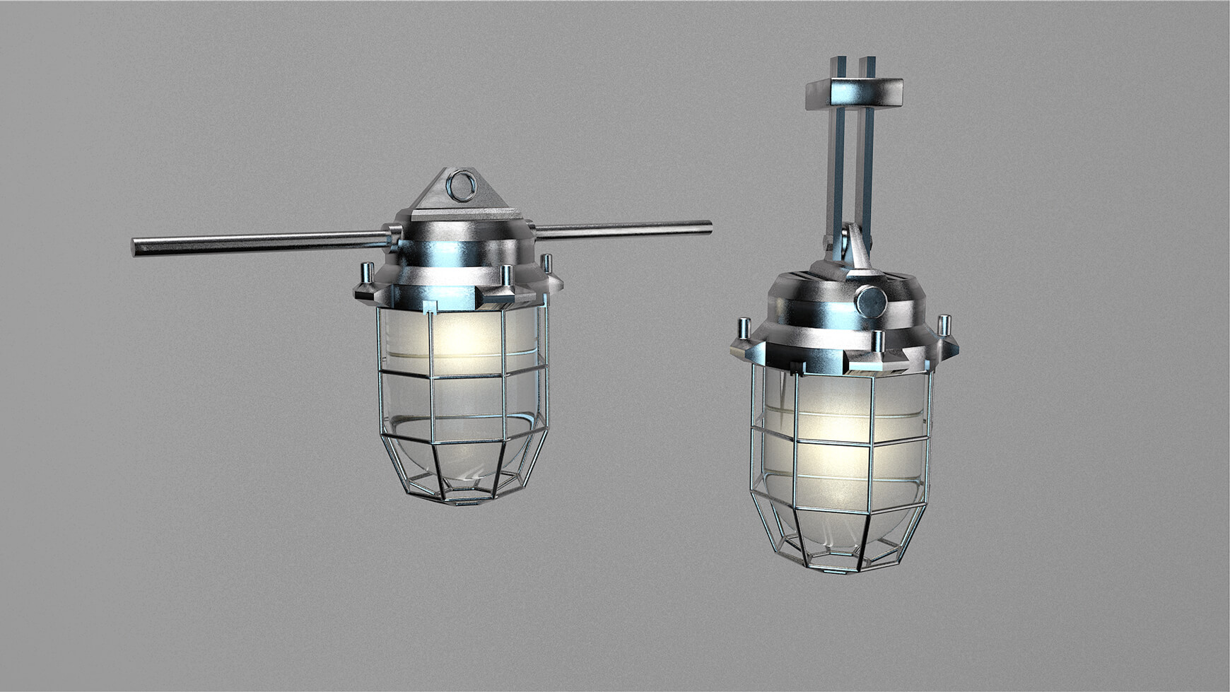 Free Cinema 4D 3D Model Industrial Light Fixtures