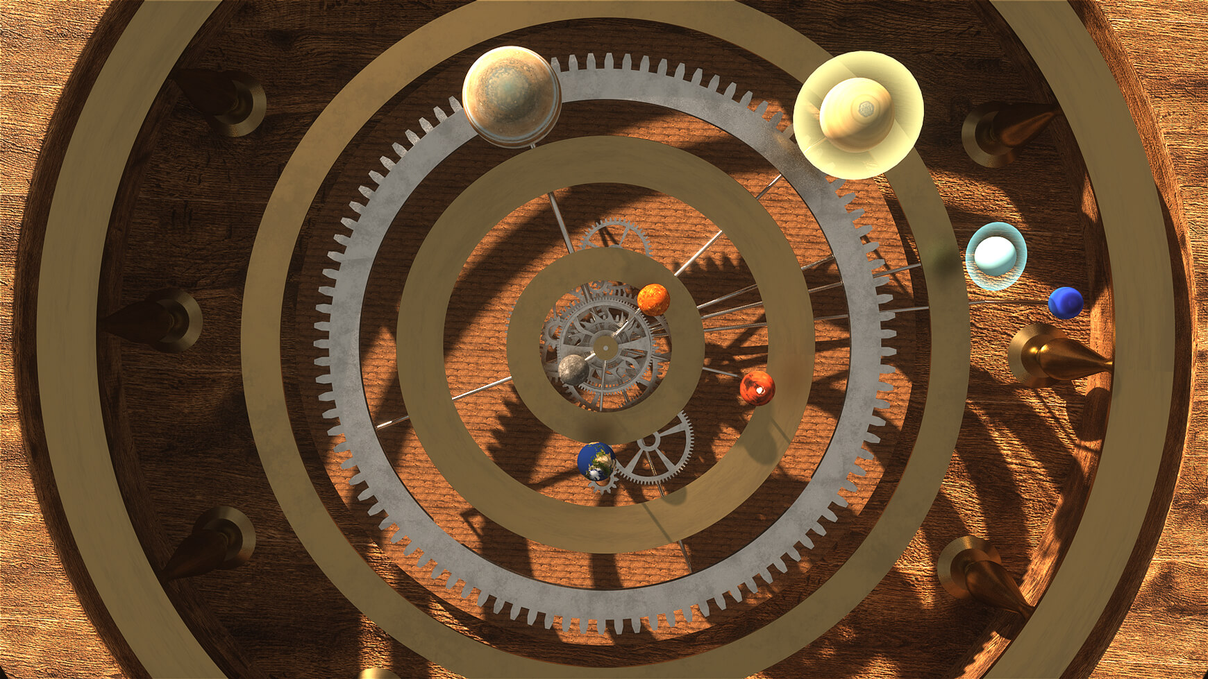Free Cinema 4D 3D Model Orrery Mechanical Solar System