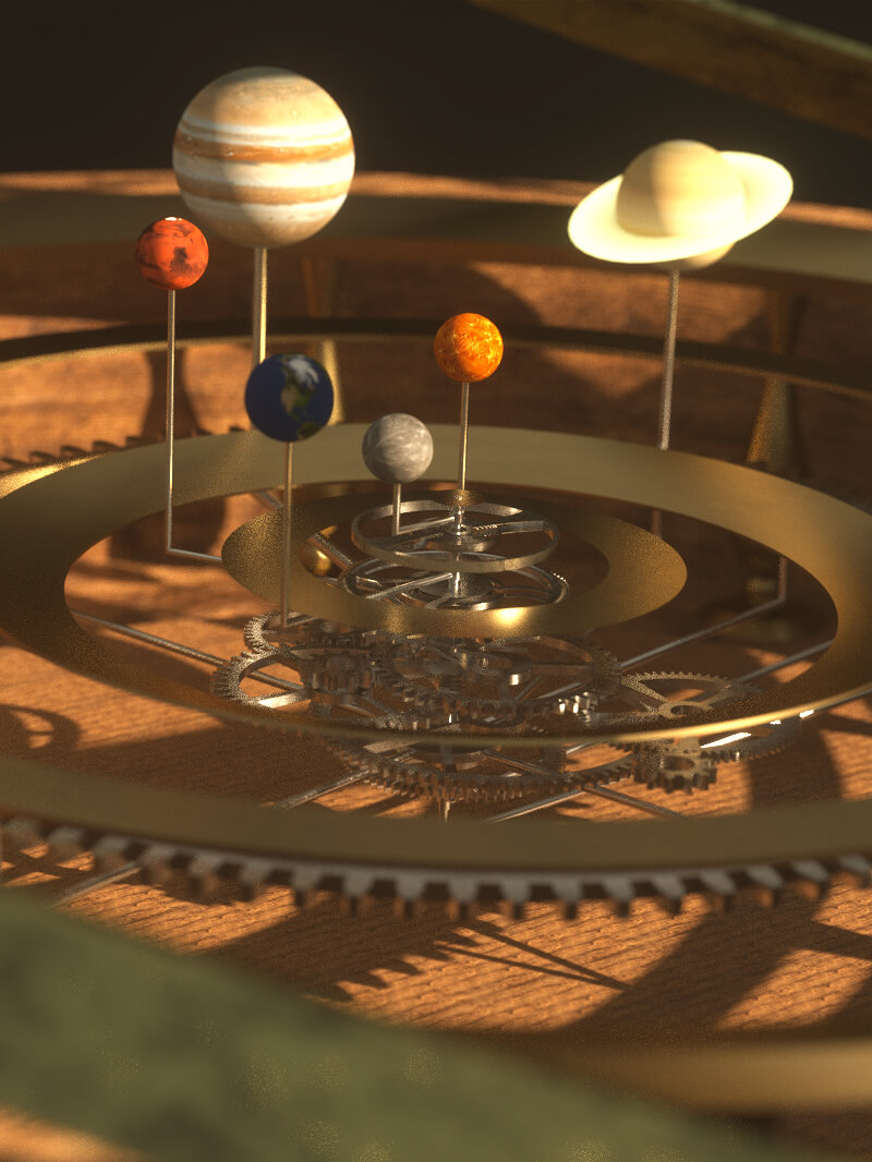 Free Cinema 4D 3D Model Orrery Mechanical Solar System