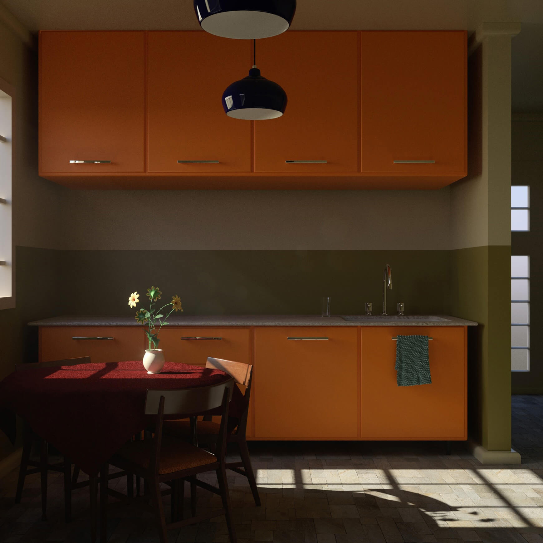 Free Cinema 4D 3D Model Kitchen Scene Interior