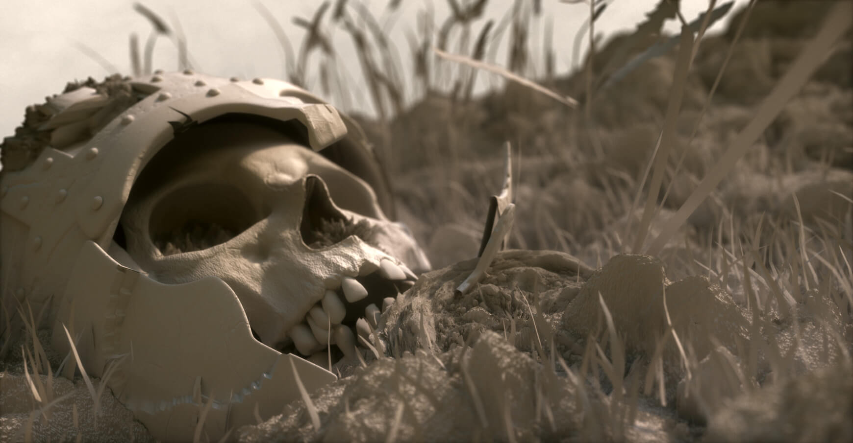 Cinema 4D Otoy Octane Model Ancient Medieval Battle Helmet Render