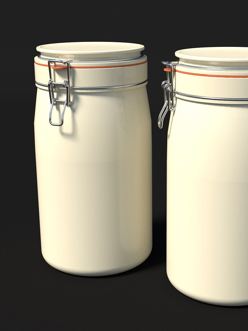Free Cinema 4D 3D Model Ceramic Kitchen Jar