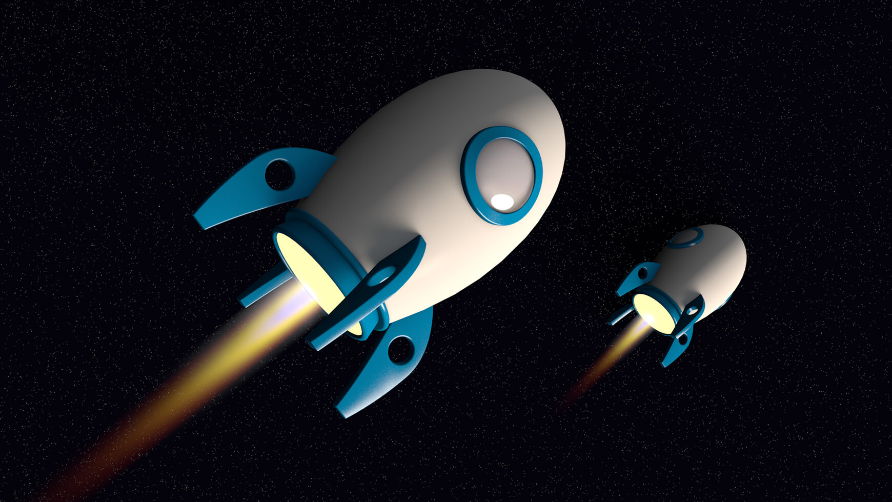 Free Cinema 4D 3D Model: Cartoon Style Rocket Ship - The Pixel Lab