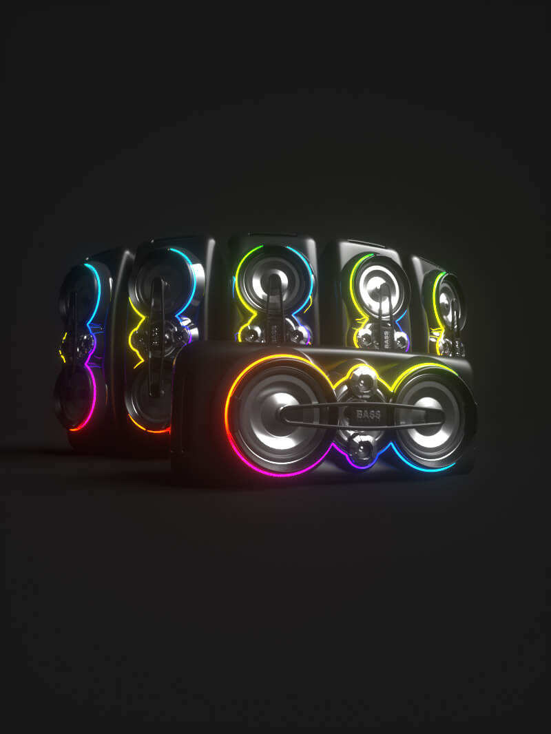 Free Cinema 4D 3D C4D Model Party Speakers