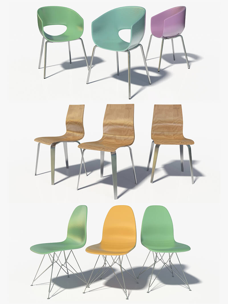 Free Cinema 4D 3D Model Chair Designer Furniture