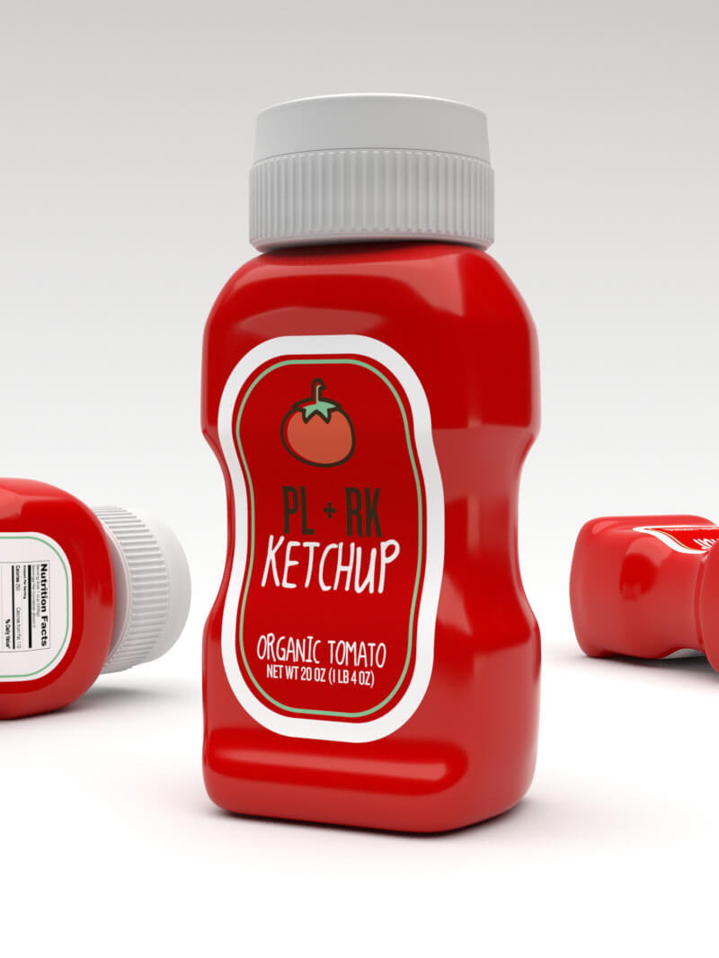 Free Cinema 4D 3D Model Ketchup Bottle