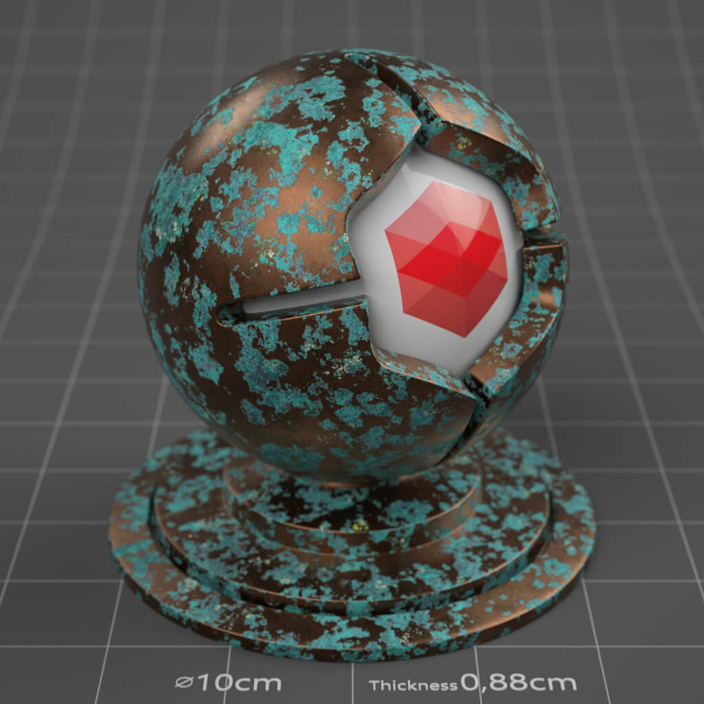 21_RS_Copper_Corroded_Green_Moderate_4K_Redshift_Cinema_4D_Material