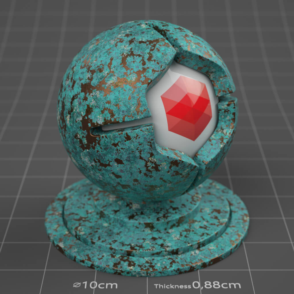 22_RS_Copper_Corroded_Green_Heavy_4K_Redshift_Cinema_4D_Material