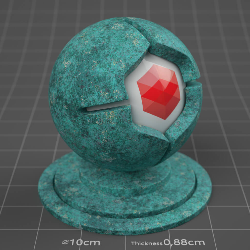 23_RS_Copper_Corroded_Green_Full_4K_Redshift_Cinema_4D_Material