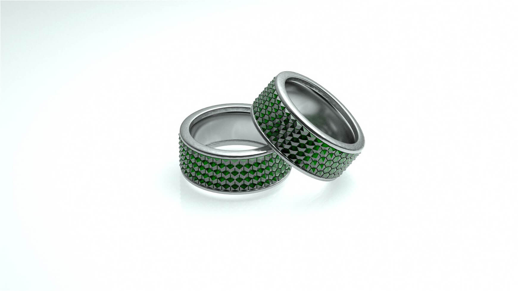 Free Cinema 4D 3D Model Jewelry Emerald Rings